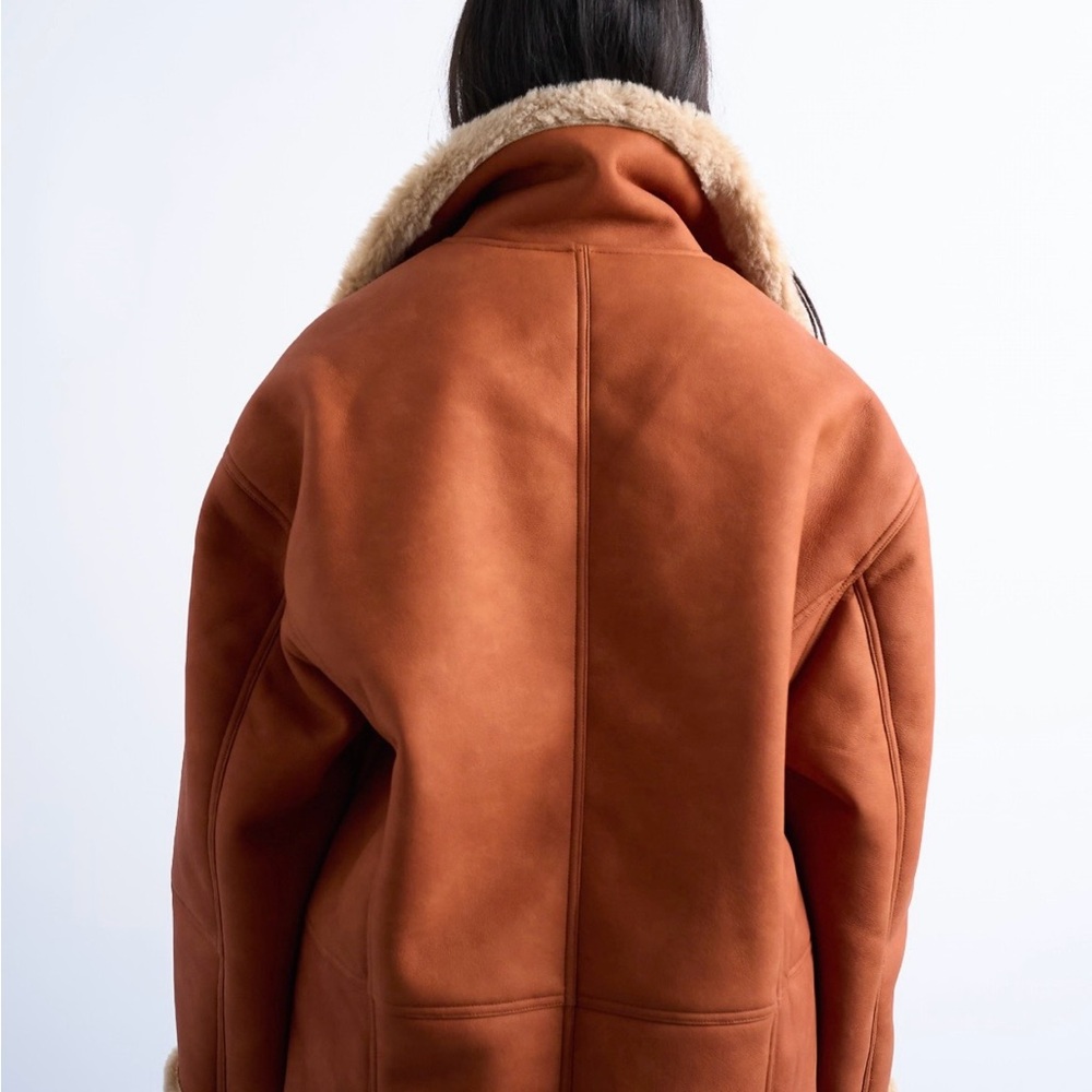 Medium Topshop faux shearling super oversized coat - Picture 4 of 6